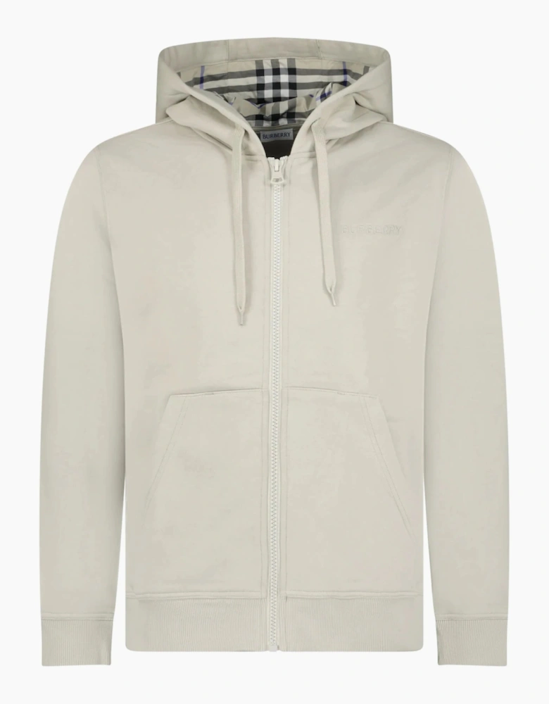 Burberry 'Hove' check Hood Embroidery Logo Hoodie Zip Sweatshirt Lichen