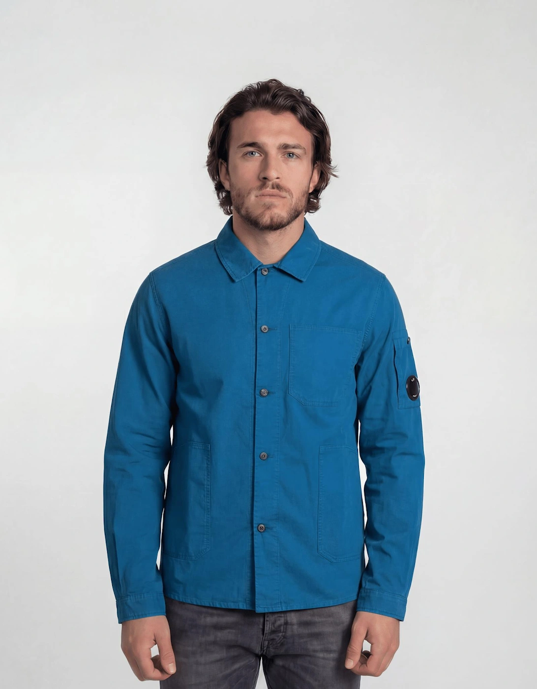 CP Company Ottoman Workwear Shirt in Blue