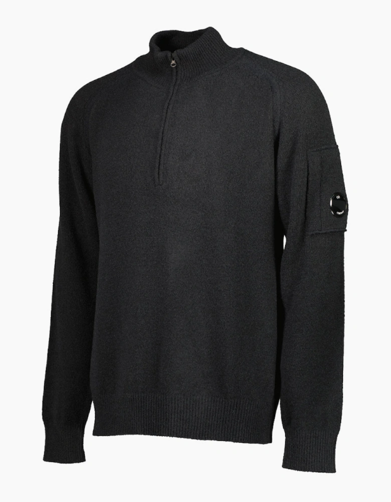 Polo Collar Quarter Zip Lens Fleece Knit