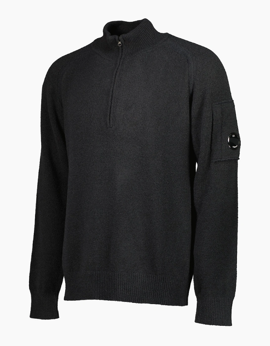 Polo Collar Quarter Zip Lens Fleece Knit