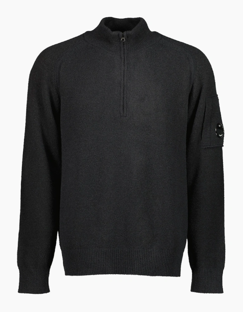 Polo Collar Quarter Zip Lens Fleece Knit
