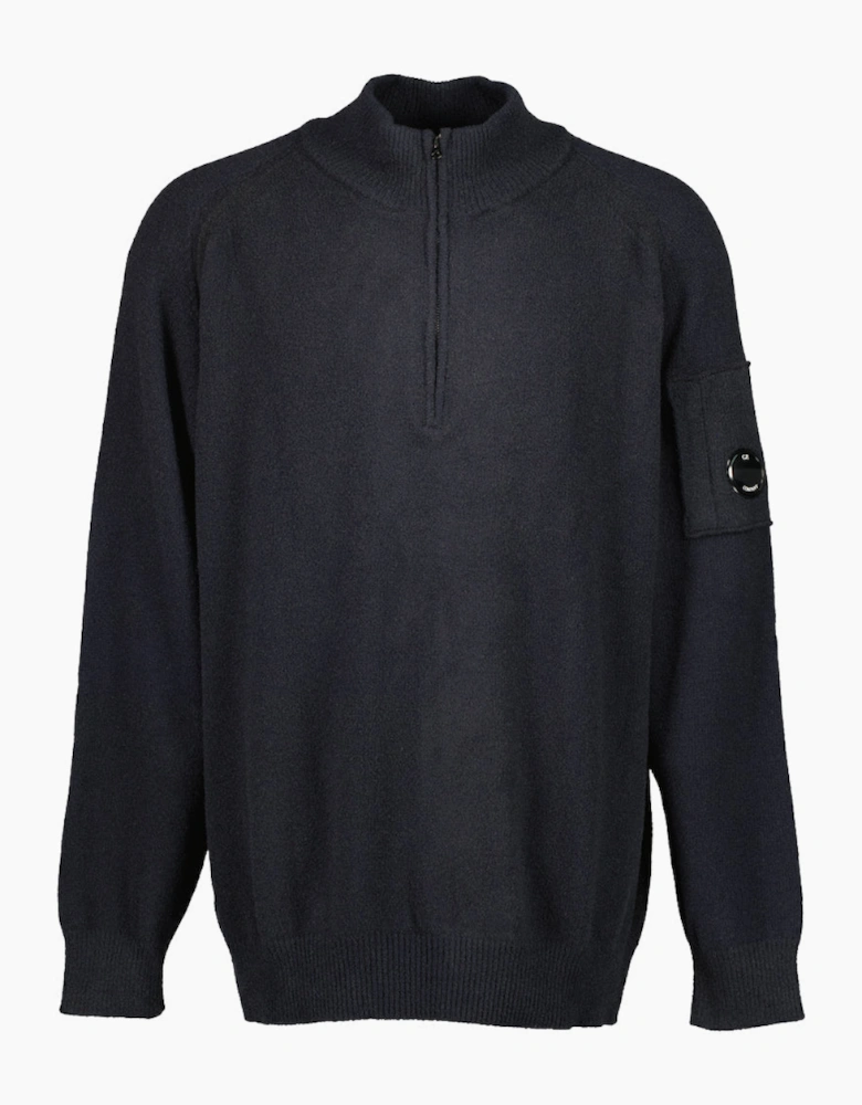 Polo Collar Quarter Zip Lens Fleece Knit