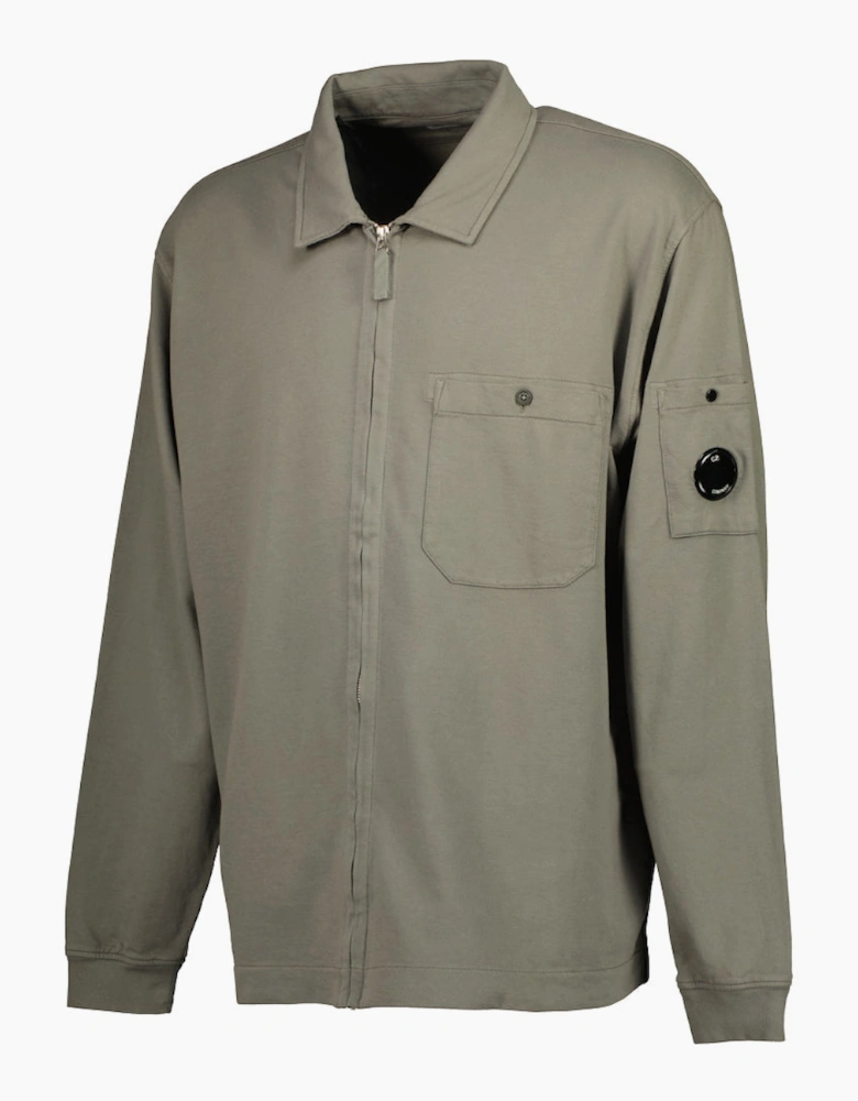 Light Fleece Polo Zip Lens Sweatshirt