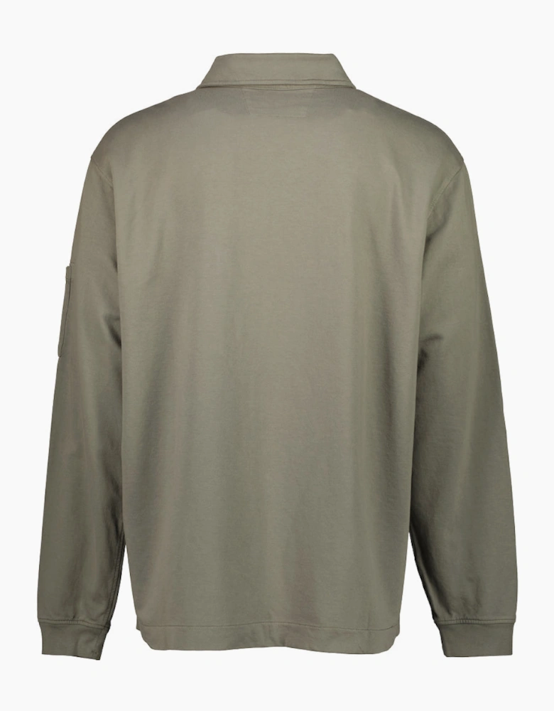 Light Fleece Polo Zip Lens Sweatshirt