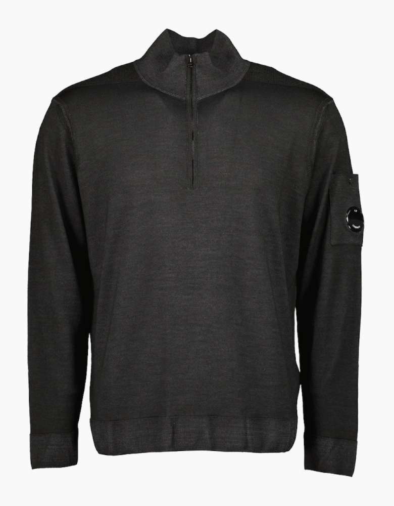 Merino Wool Quarter Zip Lens Knit