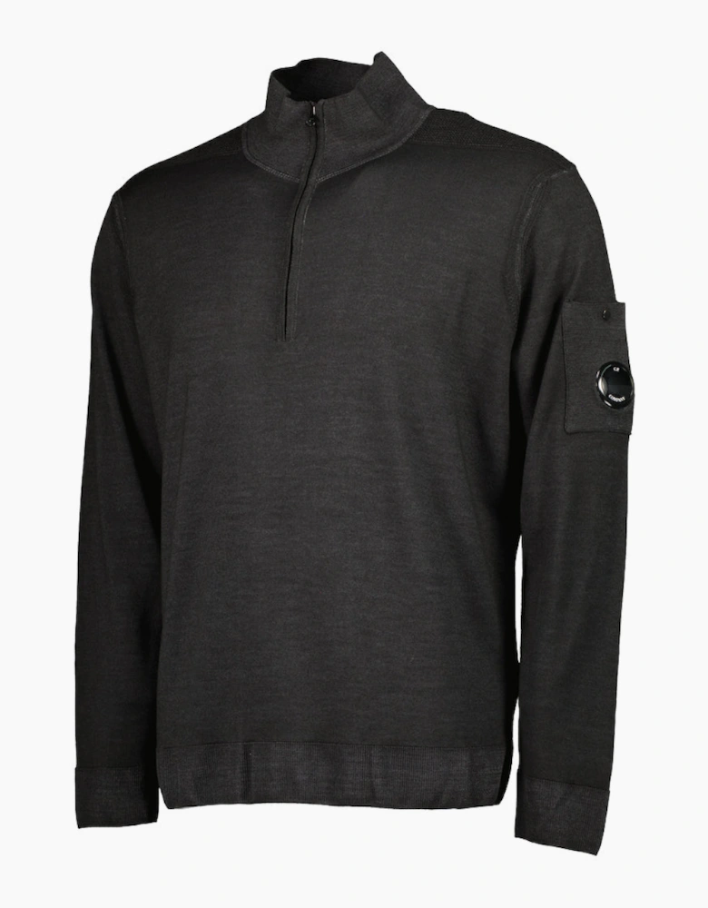 Merino Wool Quarter Zip Lens Knit