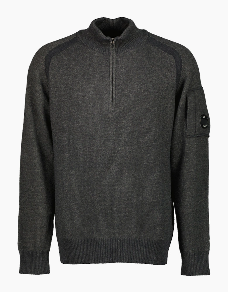 Polo Collar Quarter Zip Lens Fleece Knit