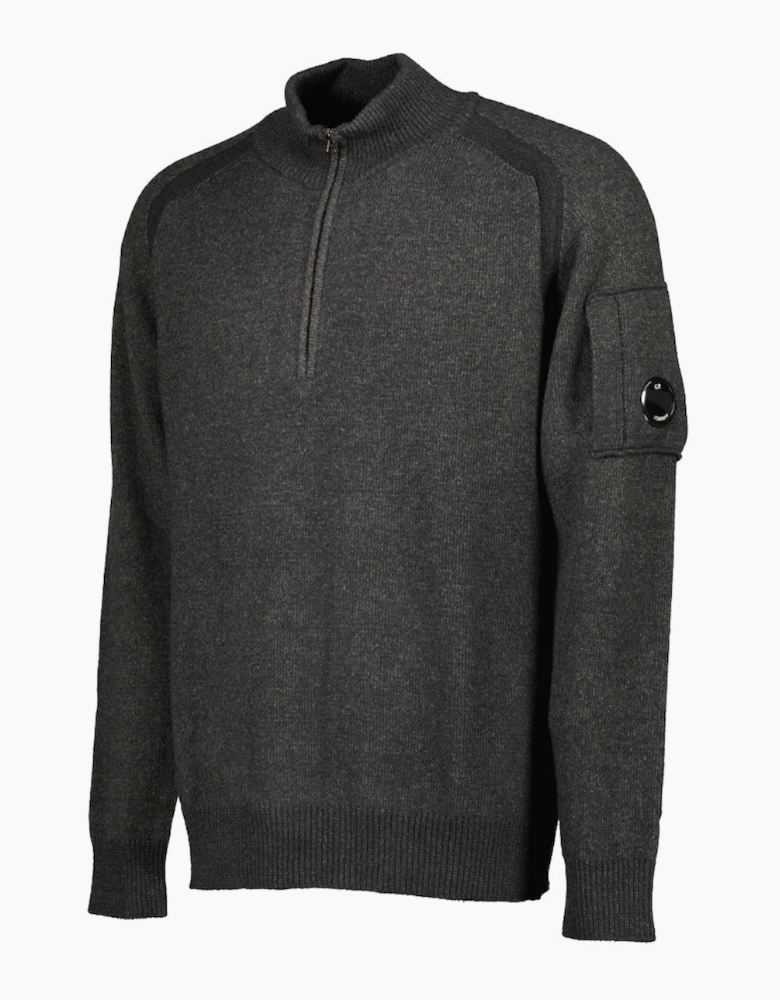 Polo Collar Quarter Zip Lens Fleece Knit