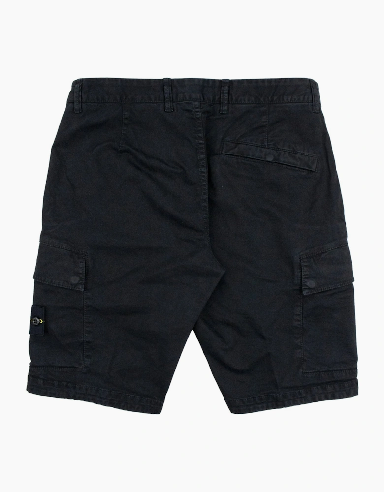 Stone Island L100018 Organic Cotton 'Old' Effect Cargo Shorts BLACK V0129