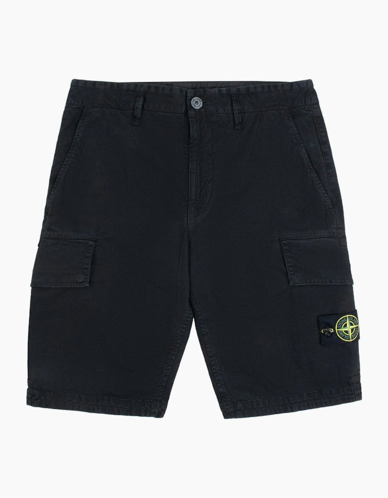 Stone Island L100018 Organic Cotton 'Old' Effect Cargo Shorts BLACK V0129