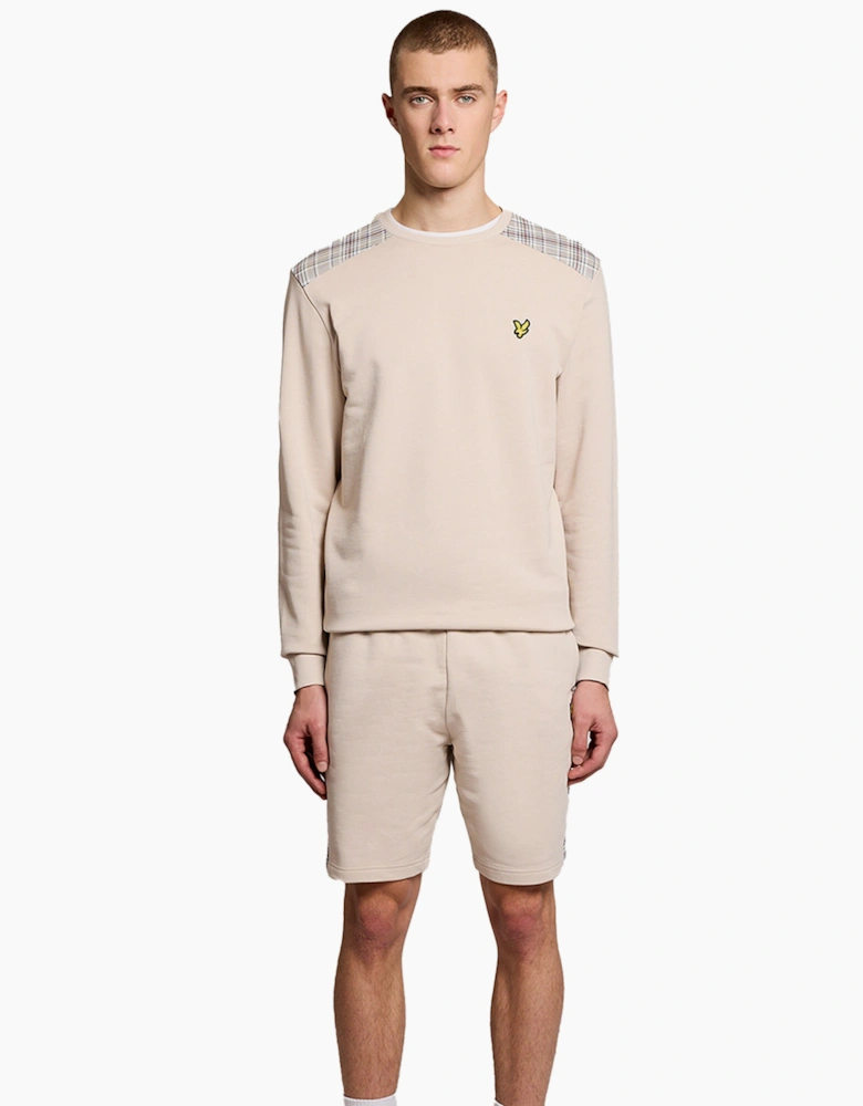 Lyle & Scott Check Panelled Sweat Shorts Cove