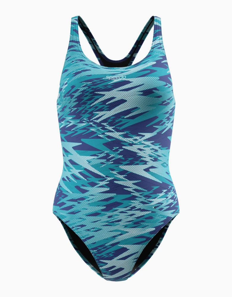Speedo Womens/Ladies Hyperboom Medalist Repeat Logo One Piece Swimsuit