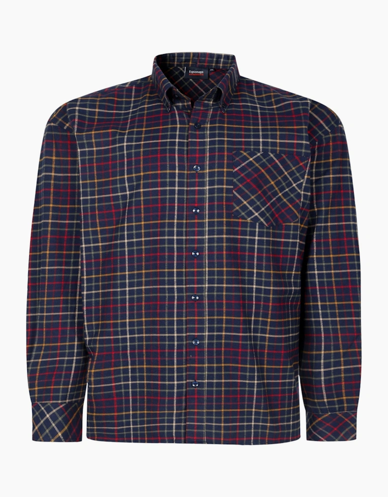 Espionage Mens Big & Tall Brushed Check Long Sleeve Shirt