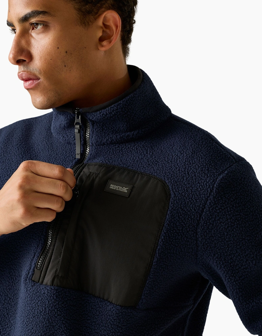 Regatta Mens Frankie Borg Quarter Zip Fleece Jacket