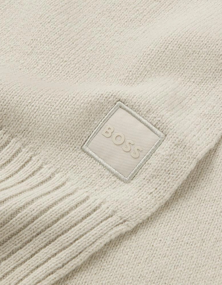BOSS Akaio Knitted Scarf Light Beige