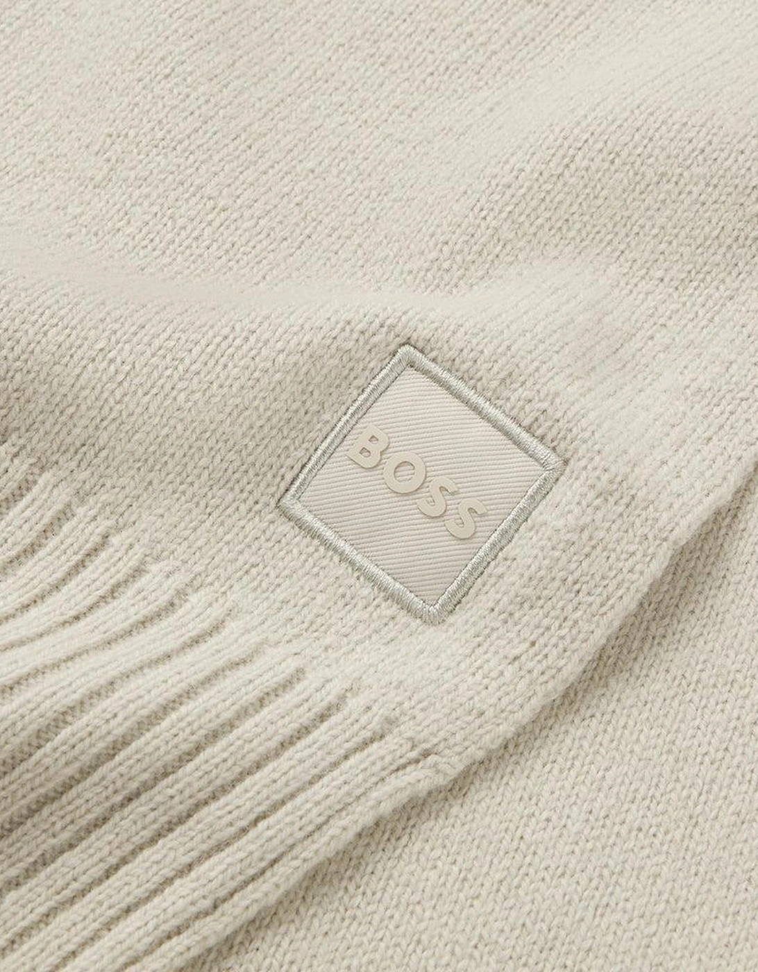 BOSS Akaio Knitted Scarf Light Beige