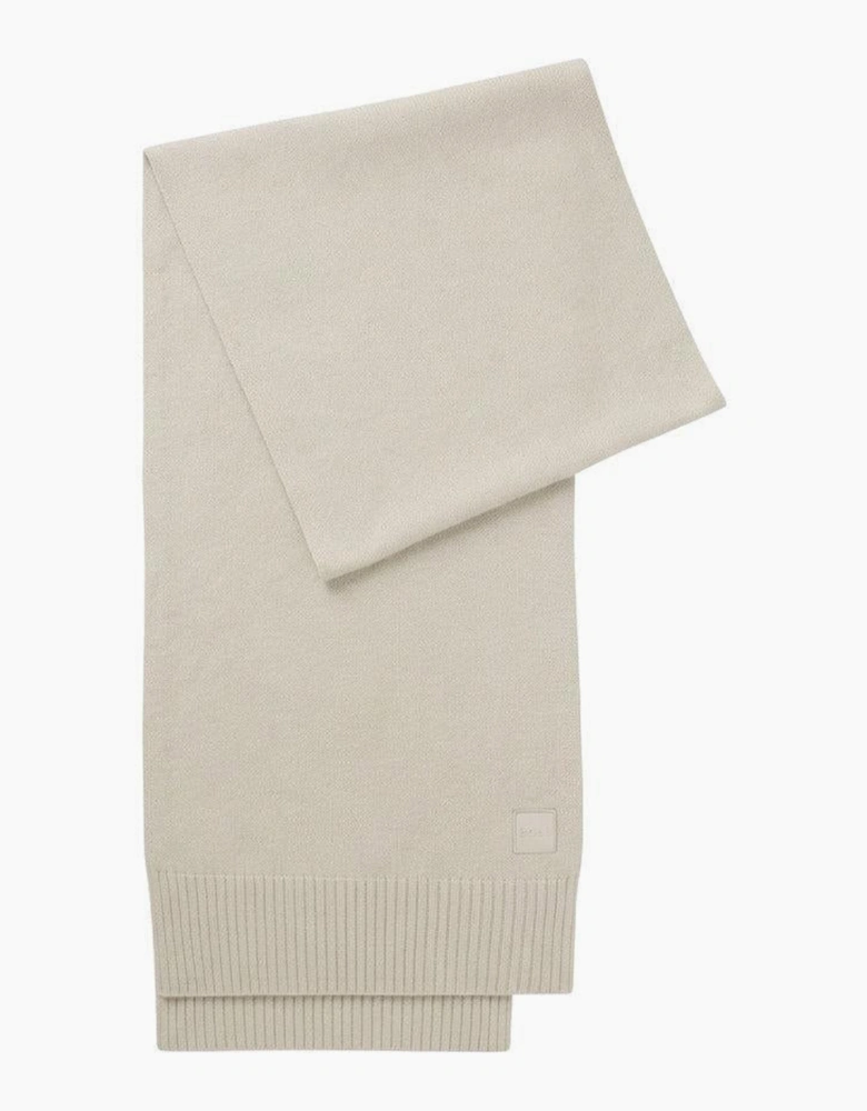 BOSS Akaio Knitted Scarf Light Beige