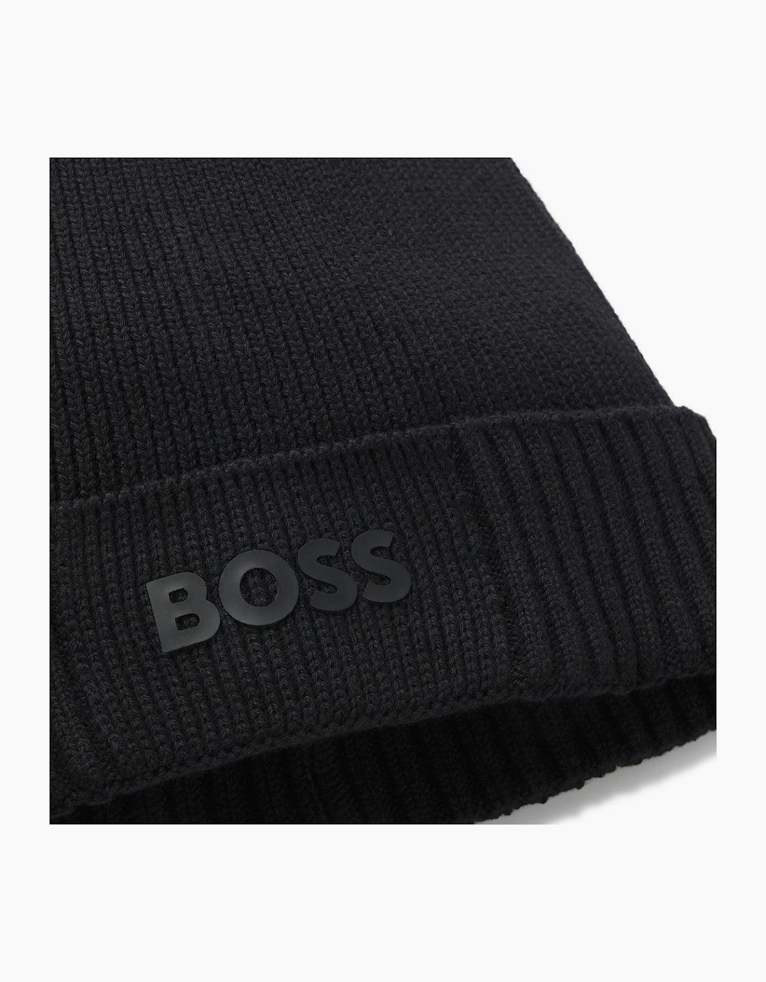 BOSS Asic Logo Beanie Hat Black