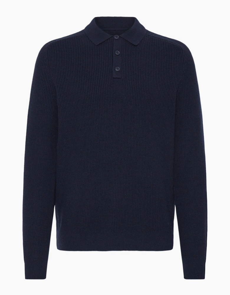 Blend Mens Big & Tall Bos Knitted Long Sleeve Polo Shirt
