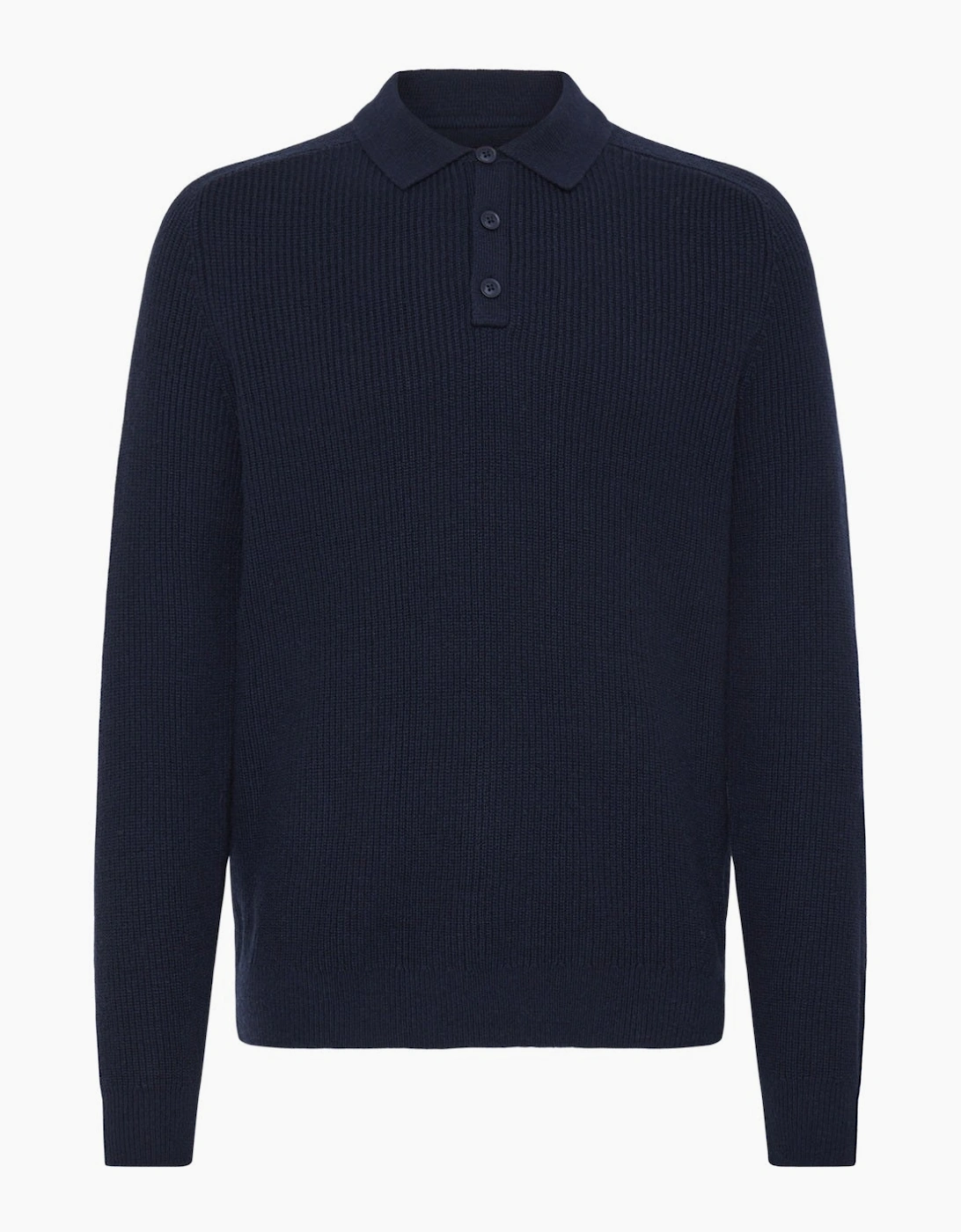 Blend Mens Big & Tall Bos Knitted Long Sleeve Polo Shirt