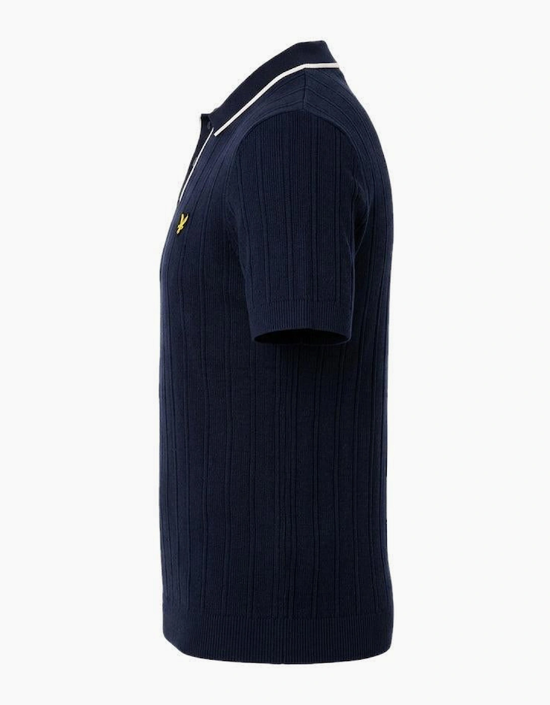 Lyle & Scott Pique Tipped Knitted Polo Shirt Dark Navy