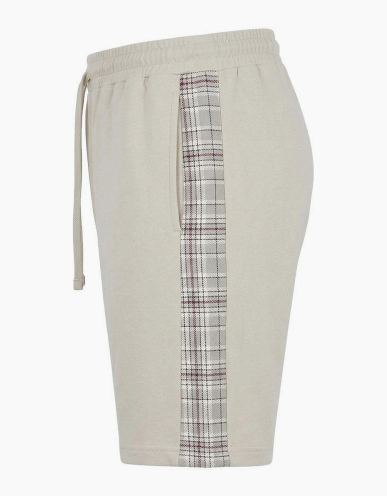 Lyle & Scott Check Panelled Sweat Shorts Cove