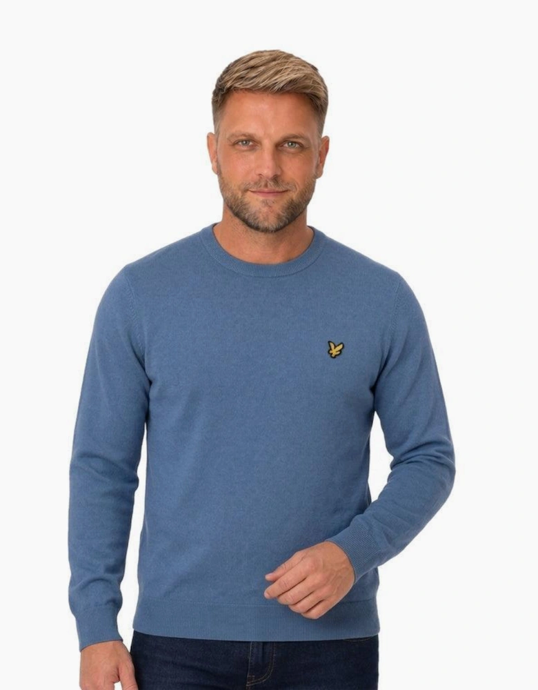 Lyle & Scott Cotton Merino Crew Neck Jumper Power Blue