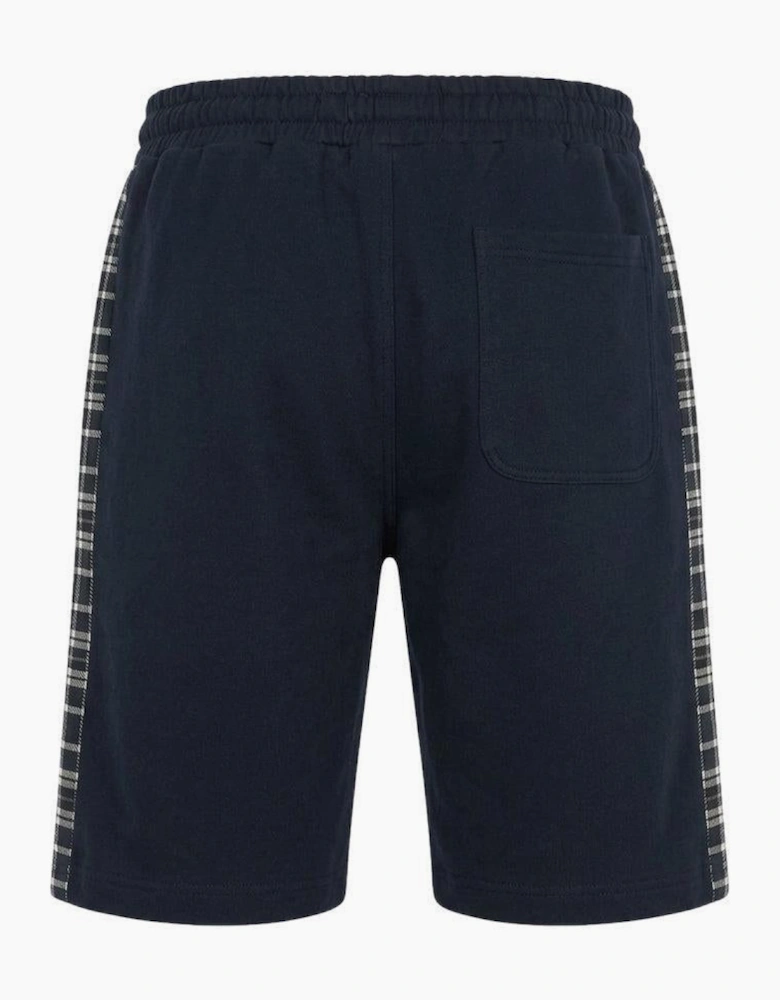 Lyle & Scott Check Panelled Sweat Shorts Dark Navy
