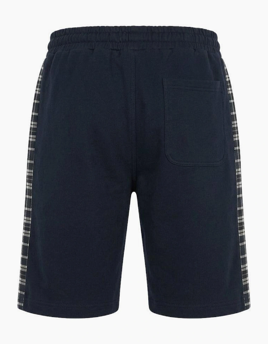 Lyle & Scott Check Panelled Sweat Shorts Dark Navy