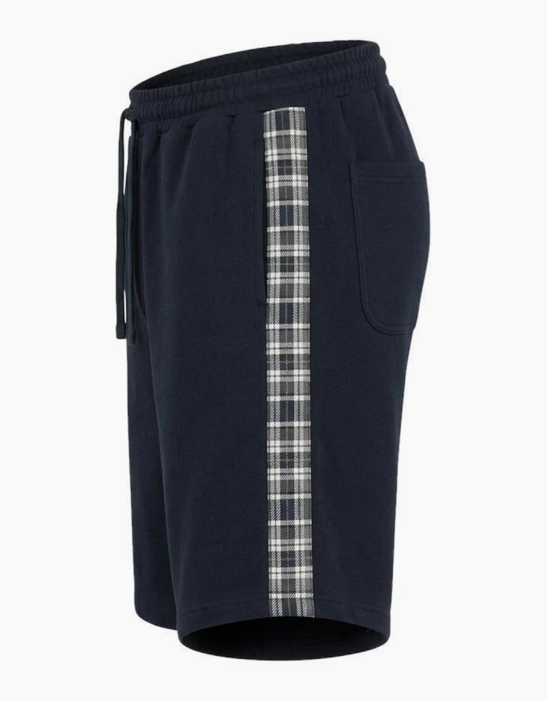 Lyle & Scott Check Panelled Sweat Shorts Dark Navy