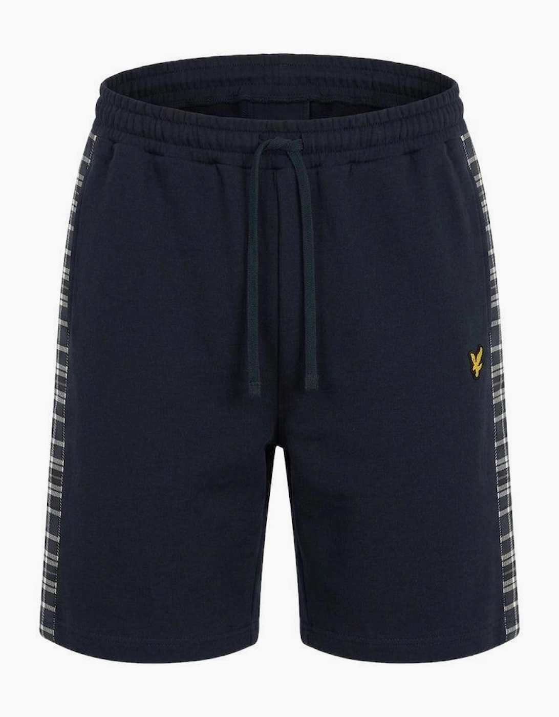 Lyle & Scott Check Panelled Sweat Shorts Dark Navy