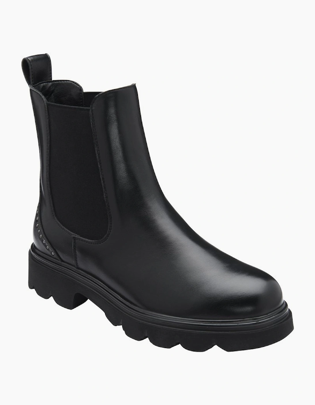 Lotus Selma Women's Leather and Denim Chelsea Boots in Black Size 4
