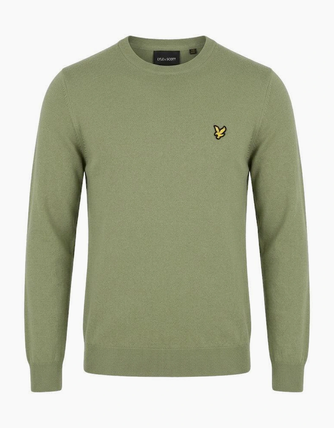 Lyle & Scott Cotton Merino Crew Neck Jumper Smoke Olive