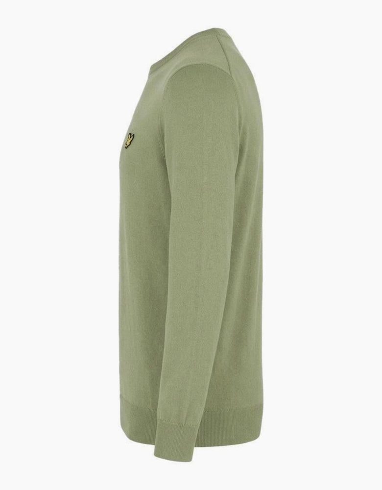 Lyle & Scott Cotton Merino Crew Neck Jumper Smoke Olive