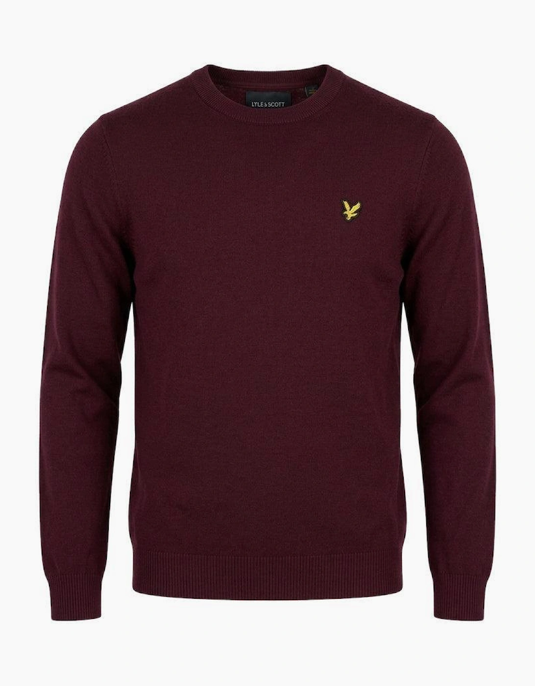 Lyle & Scott Cotton Merino Crew Neck Jumper Burgundy