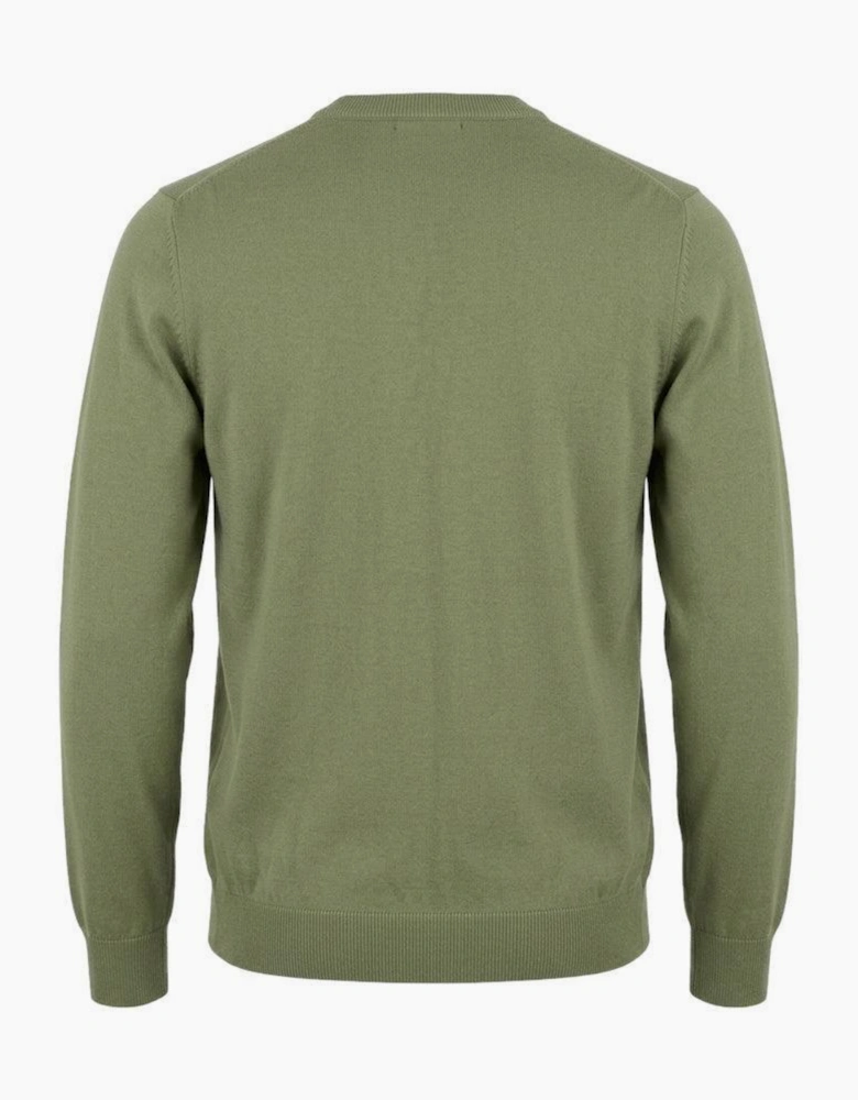 Lyle & Scott Cotton Merino Crew Neck Jumper Smoke Olive