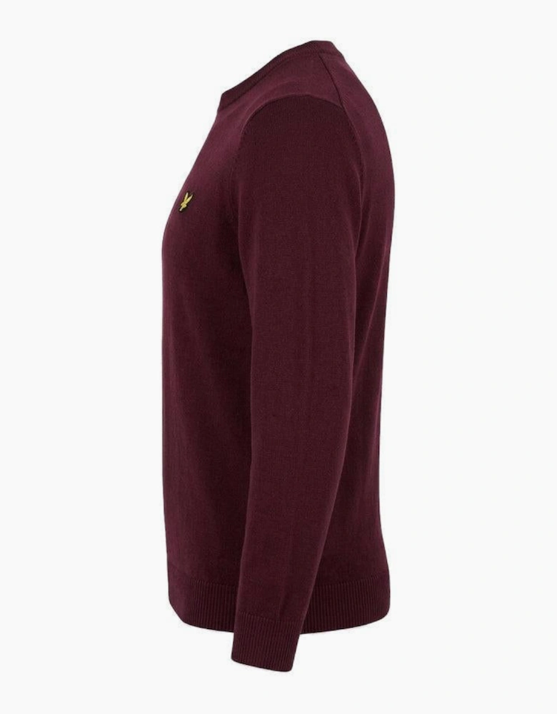 Lyle & Scott Cotton Merino Crew Neck Jumper Burgundy