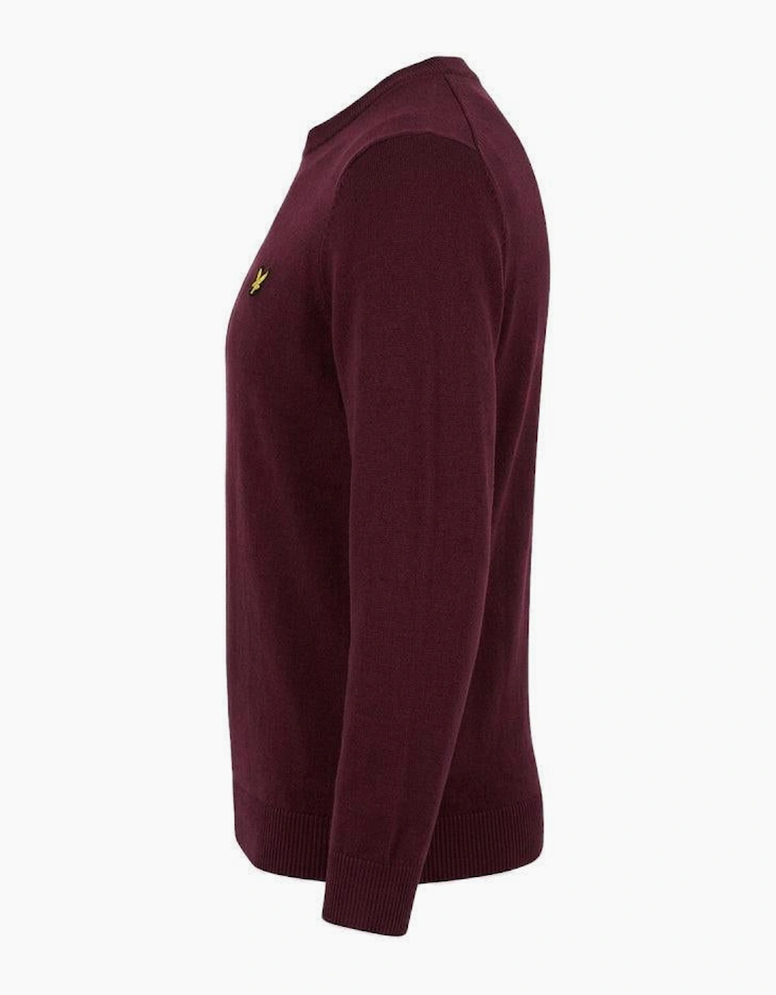 Lyle & Scott Cotton Merino Crew Neck Jumper Burgundy