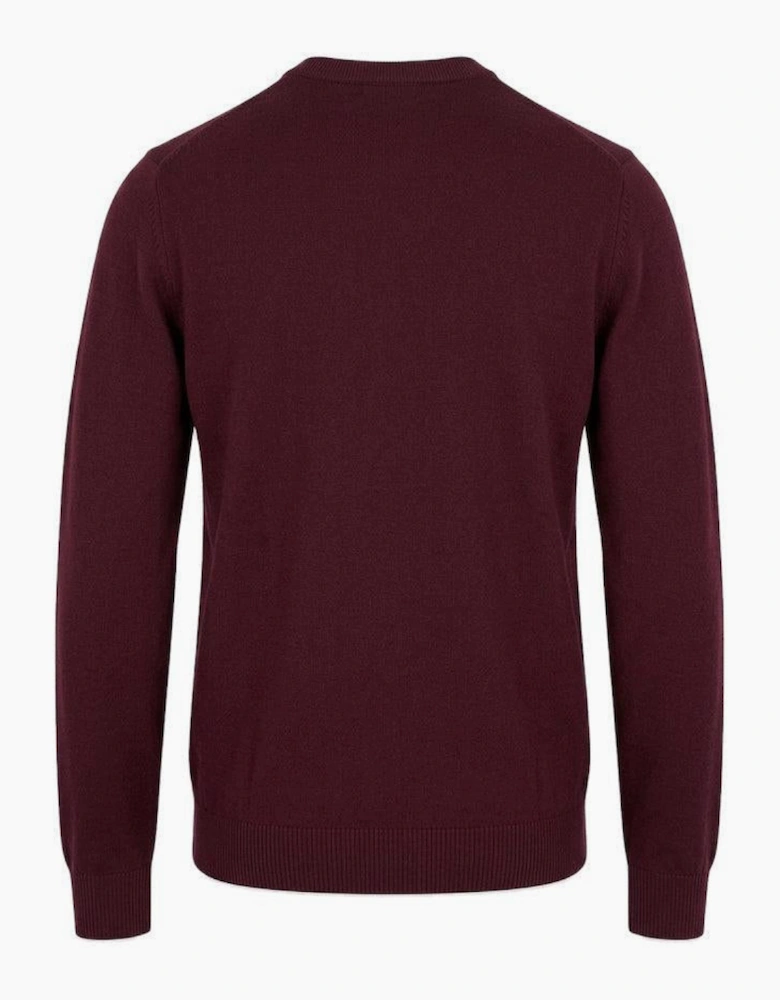 Lyle & Scott Cotton Merino Crew Neck Jumper Burgundy
