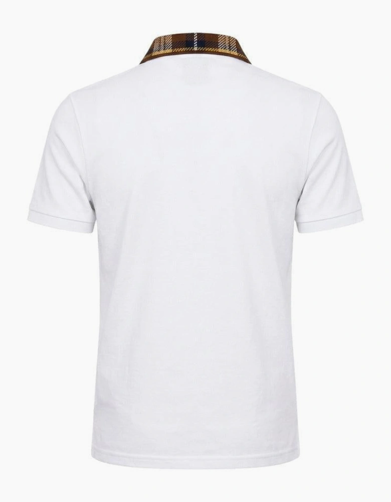 Lyle & Scott Tartan Collar Polo Shirt White/Brown