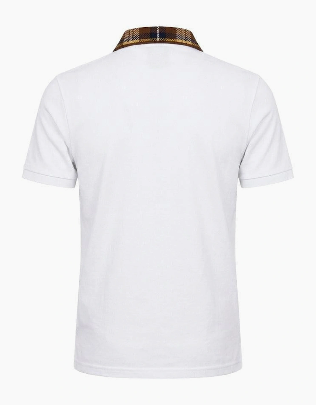 Lyle & Scott Tartan Collar Polo Shirt White/Brown