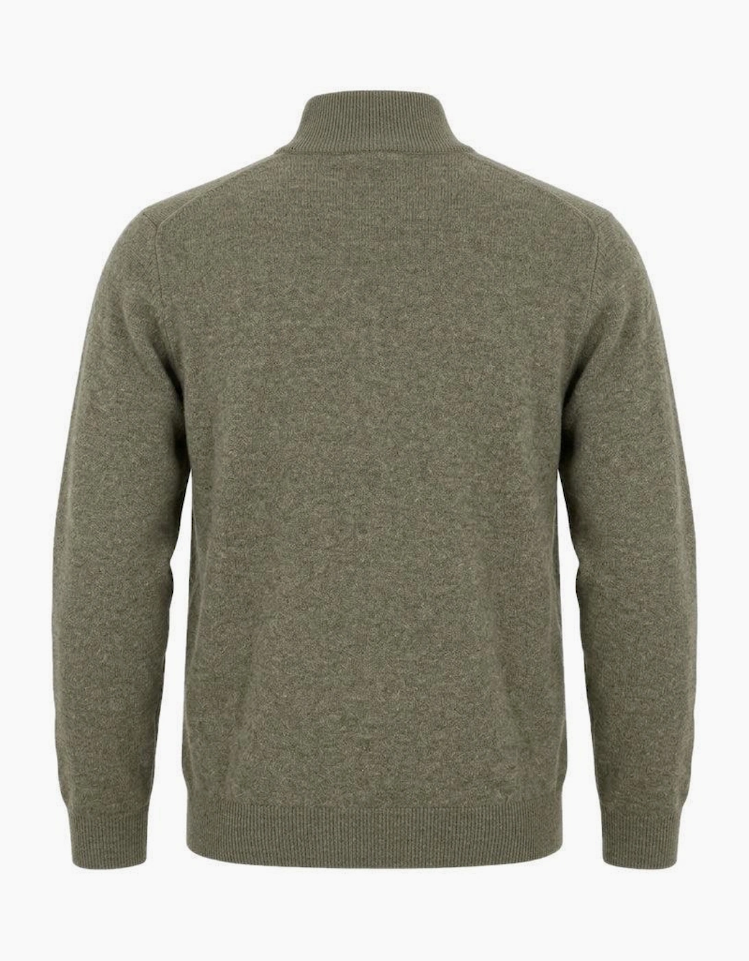 Lyle & Scott Lambswool Blend Quarter Zip Jumper Khaki Smoke Marl