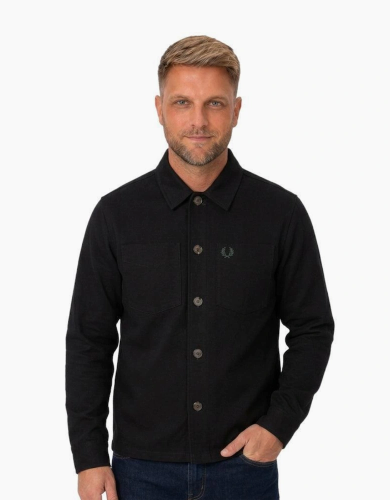 Fred Perry Brushed Twill Overshirt Black