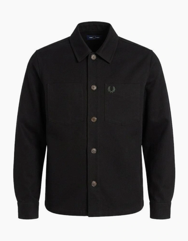 Fred Perry Brushed Twill Overshirt Black