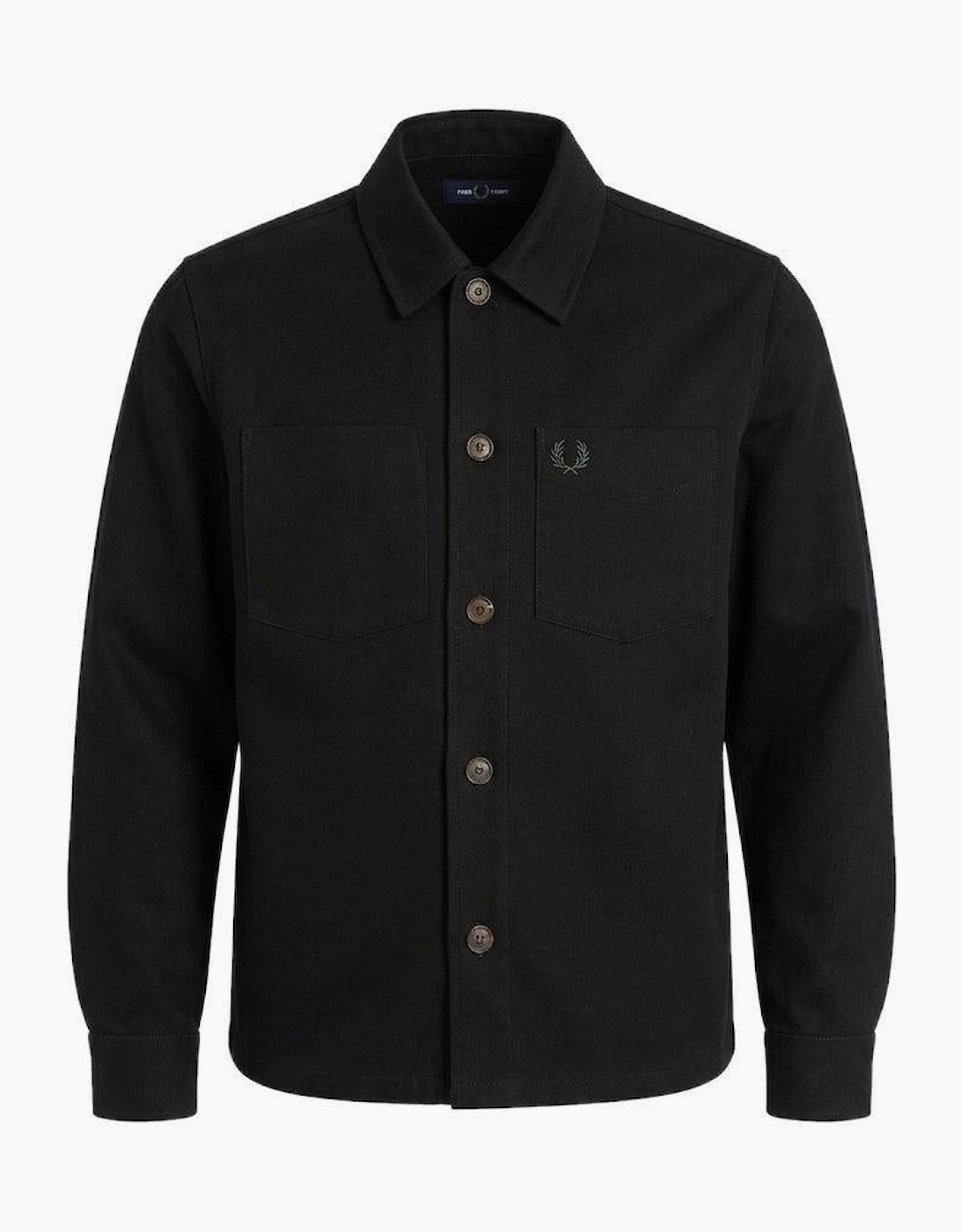 Fred Perry Brushed Twill Overshirt Black