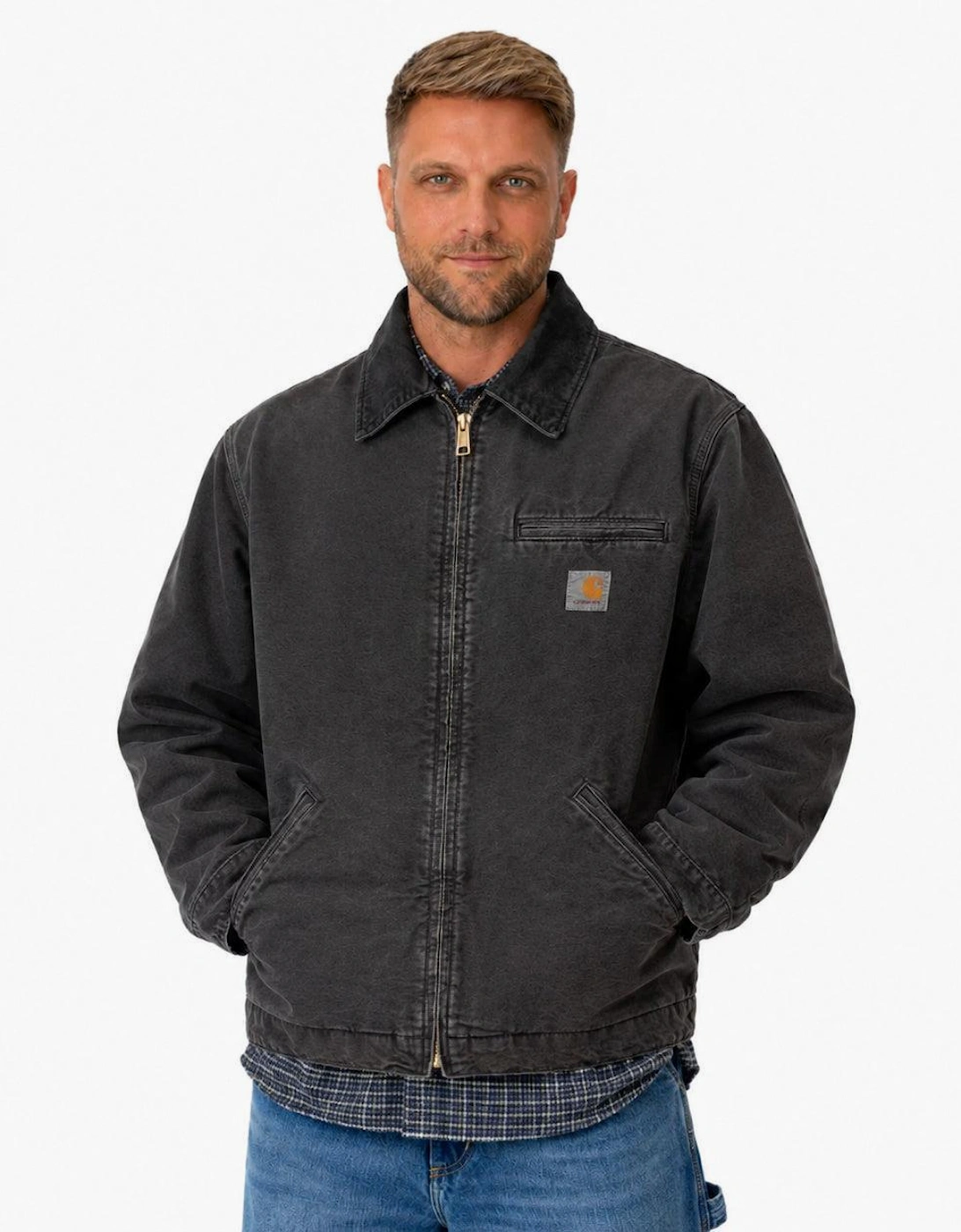 Carhartt WIP OG Detroit Jacket Black/Black/Destroy Wash