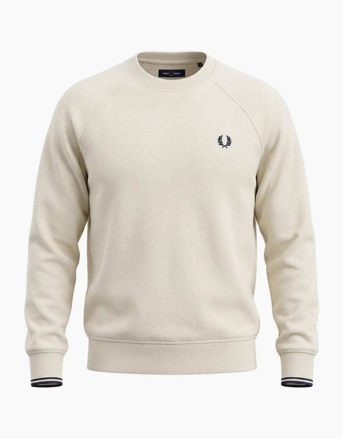 Fred Perry Tipped Crew Neck Sweatshirt Ecru