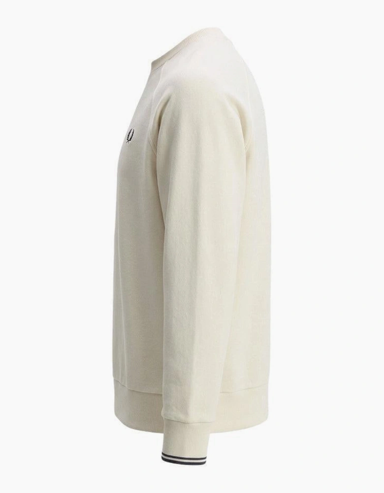 Fred Perry Tipped Crew Neck Sweatshirt Ecru
