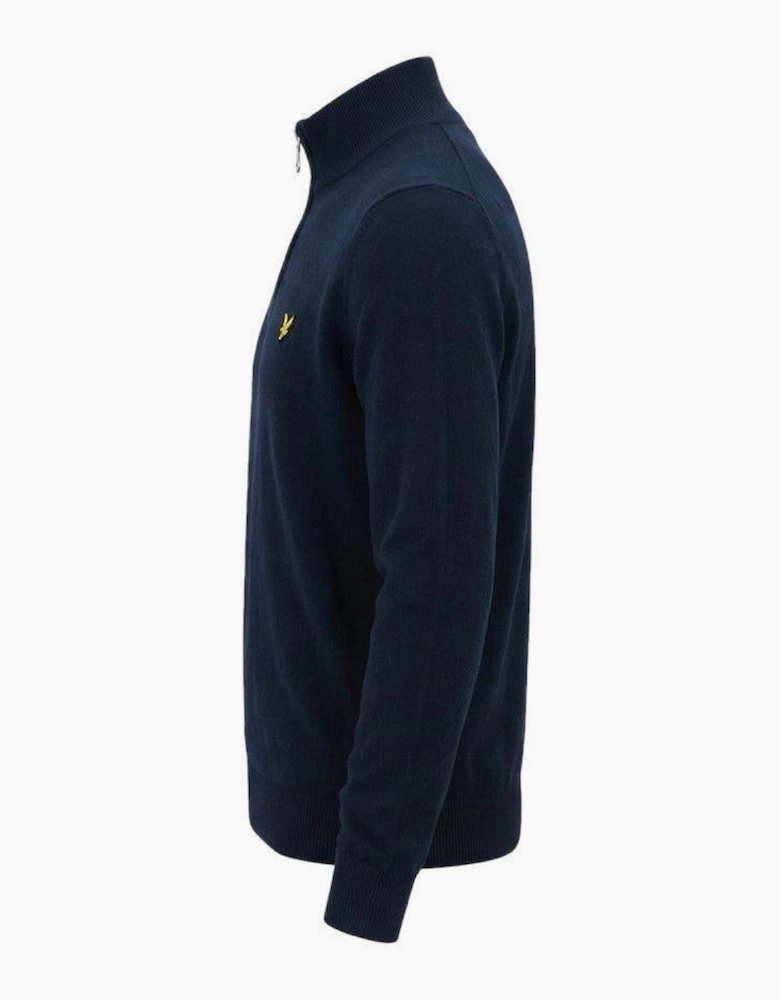 Lyle & Scott Cotton Merino Quarter Zip Jumper Dark Navy