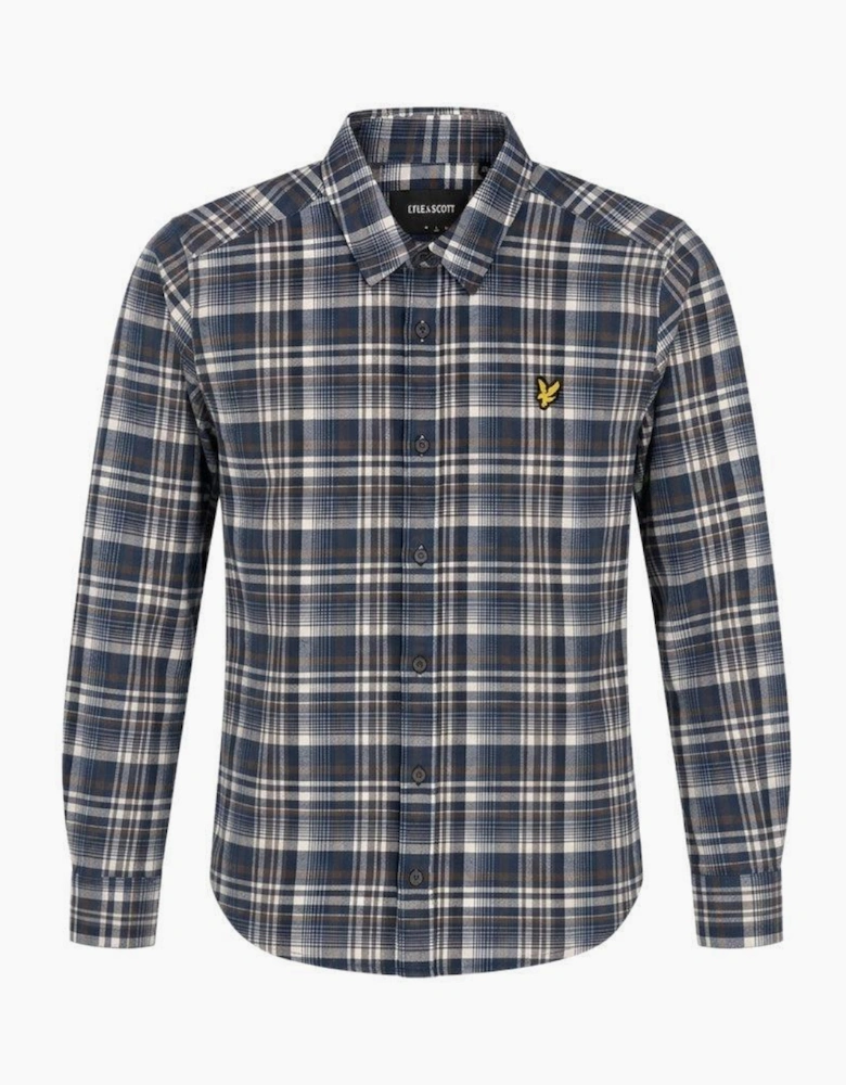 Lyle & Scott L/S Brushed Check Shirt Aegean Blue